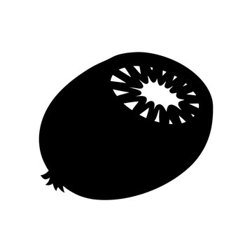 recommend clip art: kiwi fruit minimalist silhouette vector icon - for graphic design projects kiwi, Modern Artwork.