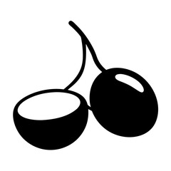 longan fruit minimalist silhouette vector icon - for graphic design projects longan, Modern Artwork.