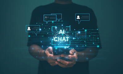 Ai chat conversation, Artificial intelligence technology. Command prompt for generate something....