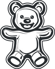 Obraz premium A playful cartoon teddy bear illustration ideal for children themed designs and products.
