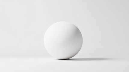 Single white egg on a plain white background