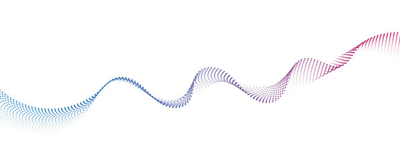 Flowing Dot Wave halftone gradient pattern on transparent background	
