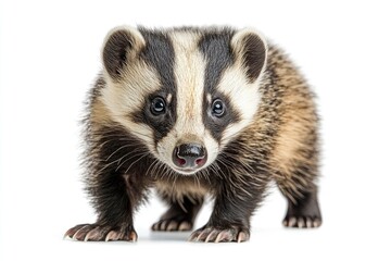Fototapeta premium Badger Standing Isolated on White Background