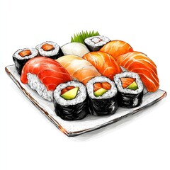 Delicious Sushi Platter: A Culinary Masterpiece