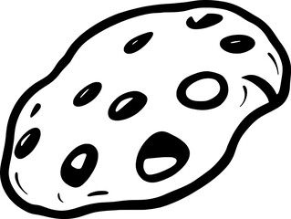 Obraz premium A Simple Line Drawing Of A Chocolate Chip Cookie