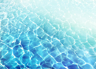 Caustic light deep wave vector design texture. Sea or ocean water background. Summer beach aestetic. Natural transparent underwater surface. Clean sparkling waterscape. Swimming pool aqua reflections.