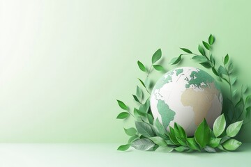 Globe with Green Leaves