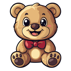 Obraz premium Cute teddy bear cartoon icon ideal for children's themes and designs