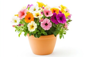 Colorful Petunia Flowers in Pot