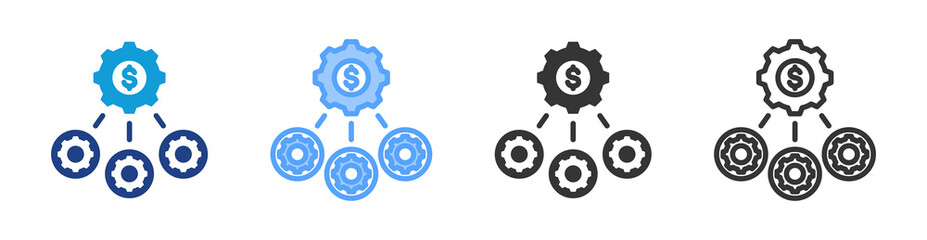 Diversification icon set multiple style collection