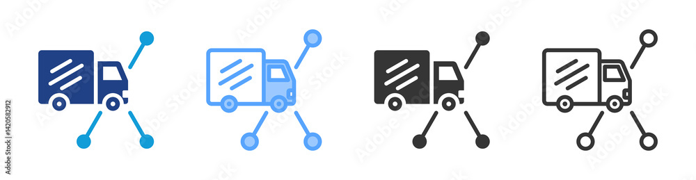 Poster distributor icon set multiple style collection
