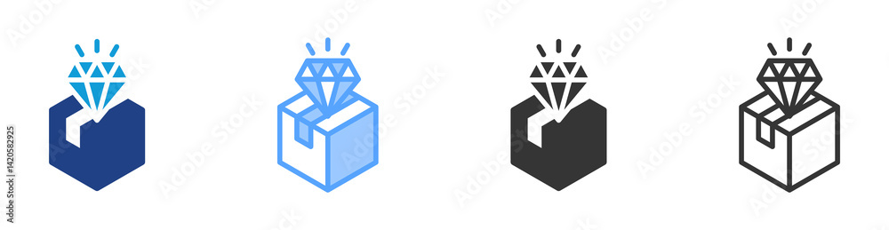 Poster Value icon set multiple style collection