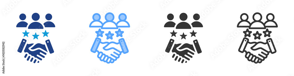 Poster Customer Relationship icon set multiple style collection