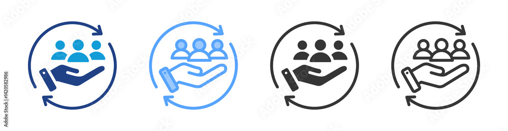 Poster loyalty icon set multiple style collection