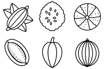 Colorful Hala Fruit Illustration Elements