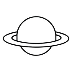 Saturn Planet Outline Coloring Page