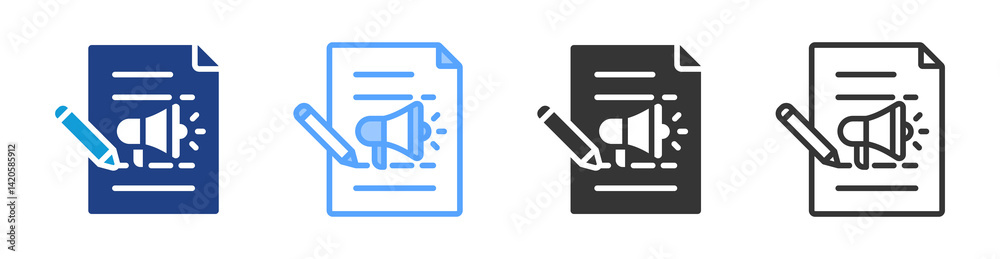 Aufkleber copy writing icon set multiple style collection