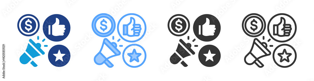 Poster Marketing icon set multiple style collection