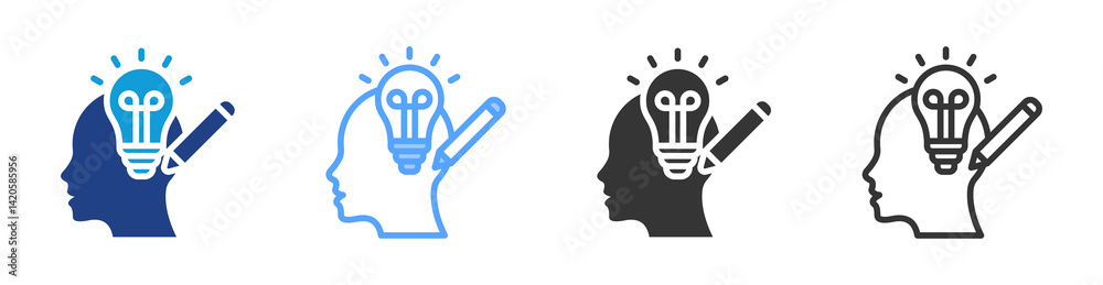 Poster Creative icon set multiple style collection