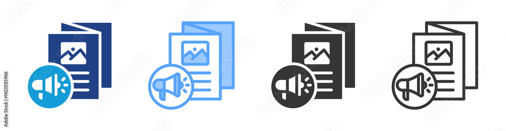 Poster brochure icon set multiple style collection