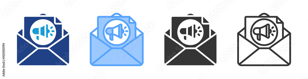 Poster Sales Letter icon set multiple style collection