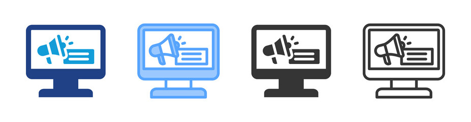 Fototapeta premium Advertising icon set multiple style collection