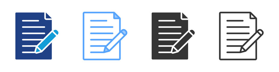 Writing icon set multiple style collection