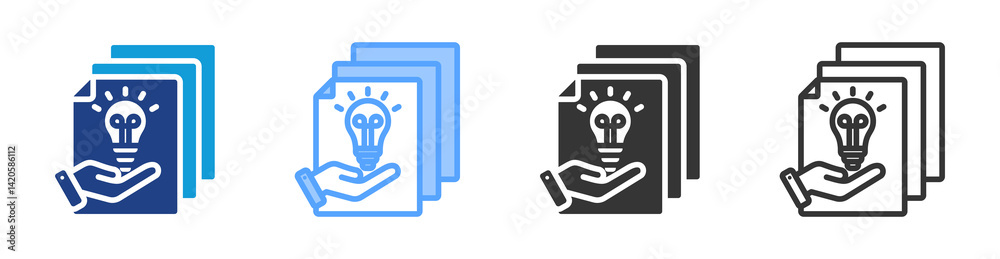 Poster White Paper icon set multiple style collection