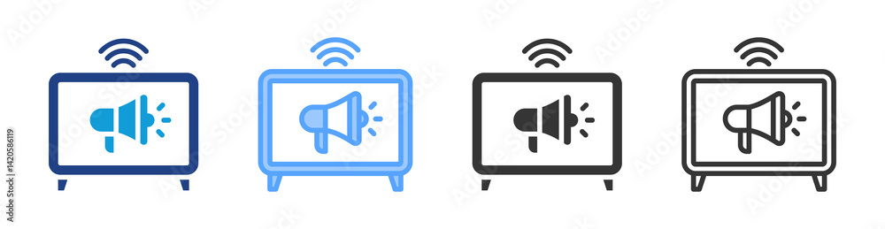 Poster commercial icon set multiple style collection