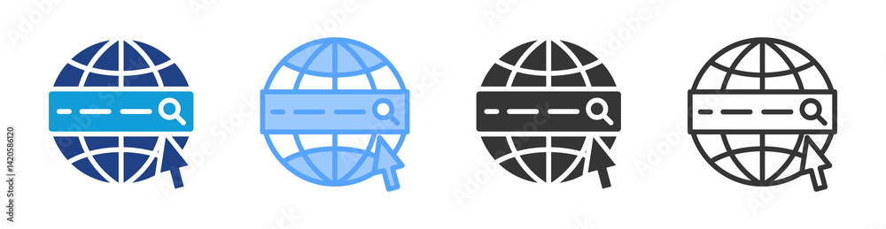Aufkleber website icon set multiple style collection