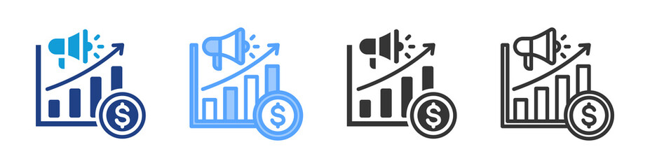 Business Marketing icon set multiple style collection