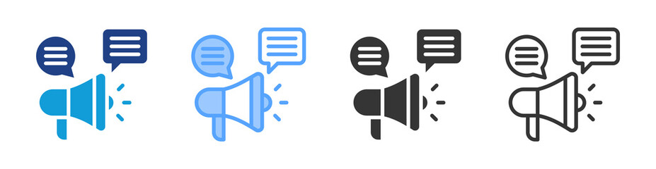 Marketing Communication icon set multiple style collection