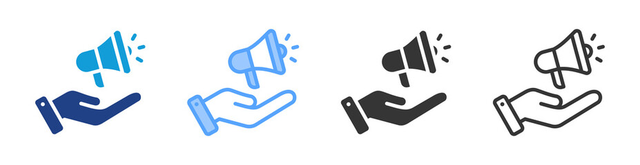 Advertising Agency icon set multiple style collection