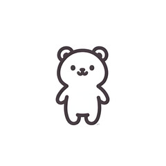 Obraz premium Cute cartoon bear character standing on a white background 