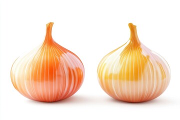 Obraz premium Two Onions Isolated on White Background