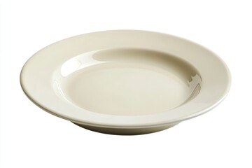 Simple Cream Plate on a White Background