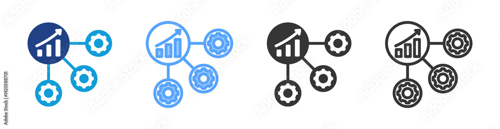 Poster business model icon set multiple style collection