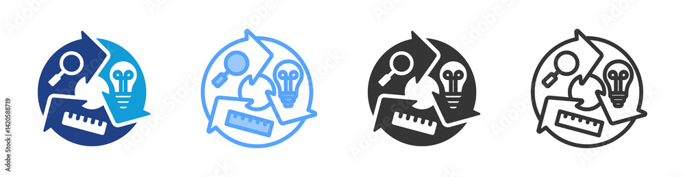 Poster Lean Cycle icon set multiple style collection