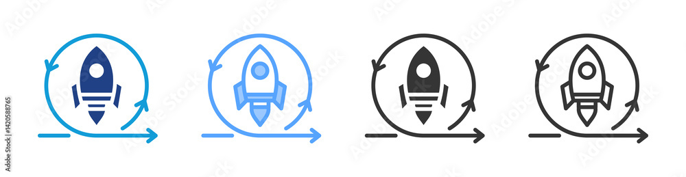 Poster Agile icon set multiple style collection