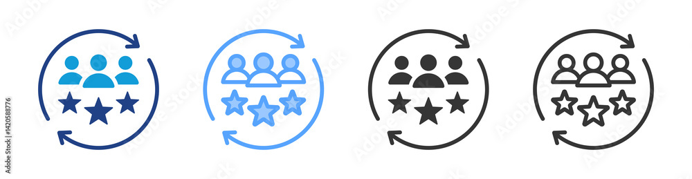 Poster customer icon set multiple style collection