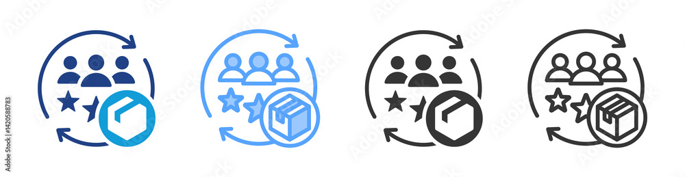 Poster Customer Creation icon set multiple style collection