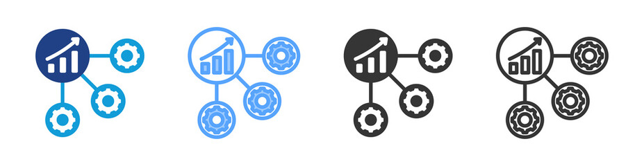 Business Model icon set multiple style collection