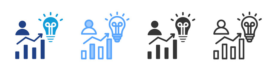 Entrepreneur icon set multiple style collection