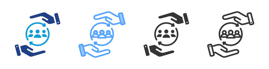 Customer Retention icon set multiple style collection