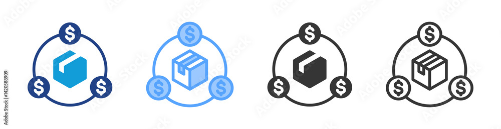 Poster Mvp icon set multiple style collection
