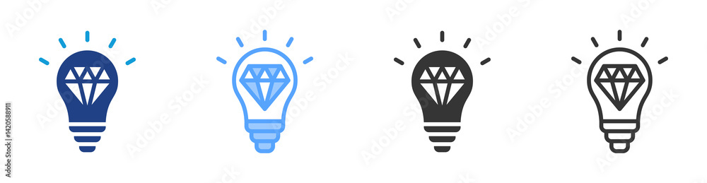 Aufkleber Value Creation icon set multiple style collection