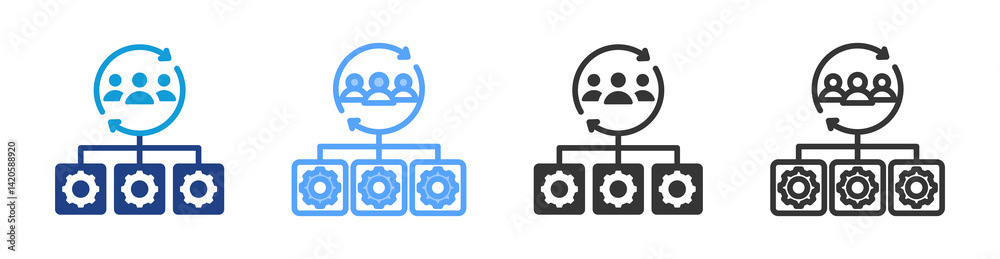 Poster Framework icon set multiple style collection