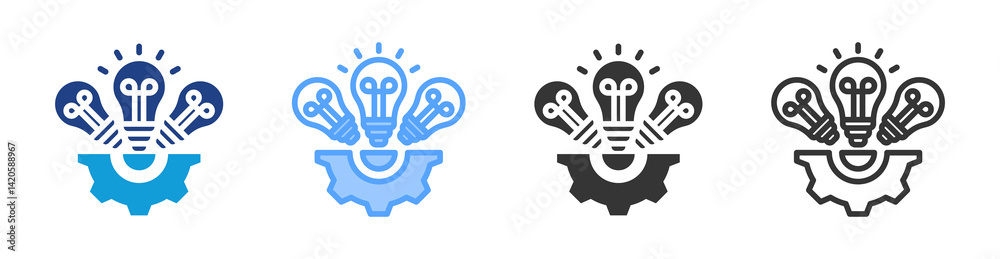 Poster innovation icon set multiple style collection