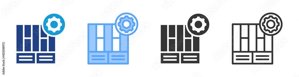 Poster Business Model Canvas icon set multiple style collection