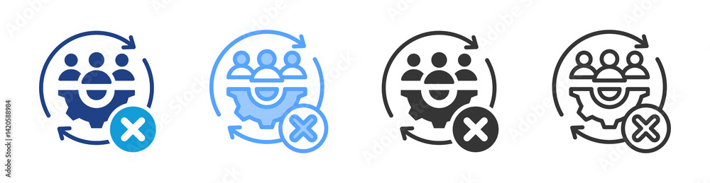 Poster Failure icon set multiple style collection